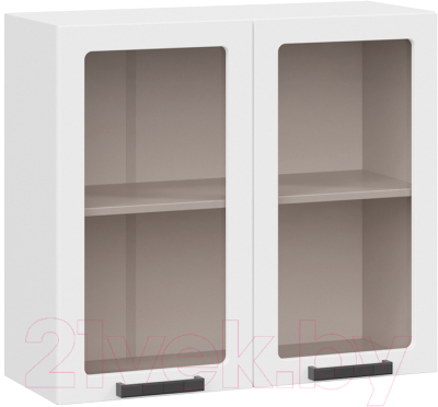 Шкаф навесной для кухни ТриЯ Детройт 1В8С исп. 2 (белый/белый глянец) - фото