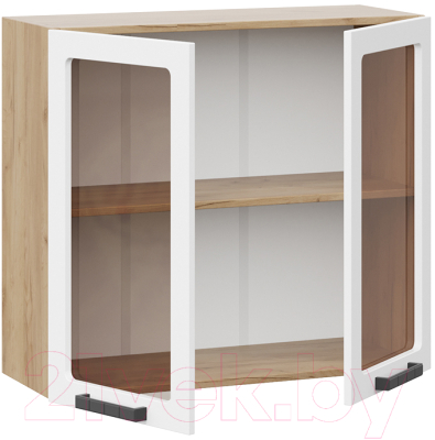 Шкаф навесной для кухни ТриЯ Детройт 1В8С исп. 2 (дуб крафт золотой/белый глянец)