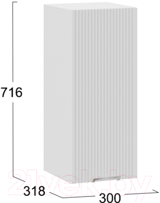 Шкаф навесной для кухни ТриЯ Кимберли 1В3 (белый/сноу)