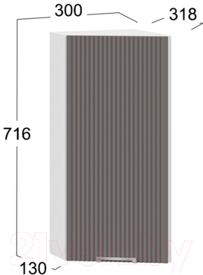 Шкаф навесной для кухни ТриЯ Кимберли 1В3Т (белый/муссон)