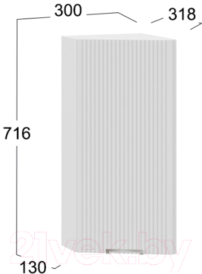 Шкаф навесной для кухни ТриЯ Кимберли 1В3Т (белый/сноу)