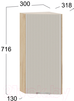 Шкаф навесной для кухни ТриЯ Кимберли 1В3Т (дуб крафт золотой/крем)