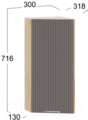 Шкаф навесной для кухни ТриЯ Кимберли 1В3Т (дуб крафт золотой/муссон)