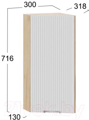 Шкаф навесной для кухни ТриЯ Кимберли 1В3Т (дуб крафт золотой/сноу)