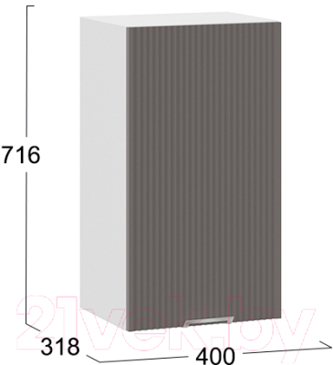 Шкаф навесной для кухни ТриЯ Кимберли 1В4 (белый/муссон)