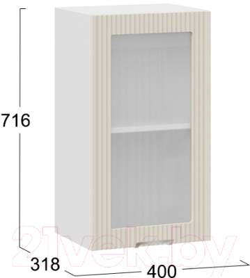 Шкаф навесной для кухни ТриЯ Кимберли 1В4С (белый/крем)