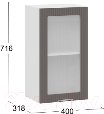 Шкаф навесной для кухни ТриЯ Кимберли 1В4С (белый/муссон)
