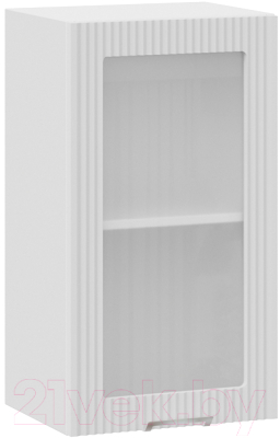 Шкаф навесной для кухни ТриЯ Кимберли 1В4С (белый/сноу) - фото