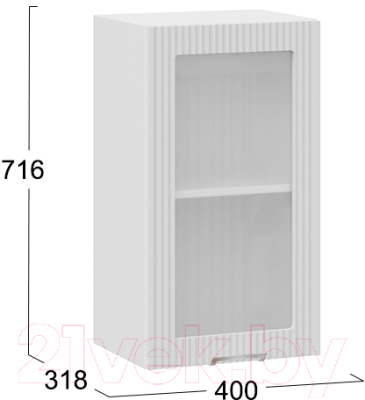 Шкаф навесной для кухни ТриЯ Кимберли 1В4С (белый/сноу)
