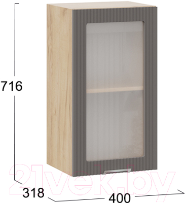 Шкаф навесной для кухни ТриЯ Кимберли 1В4С (дуб крафт золотой/муссон)