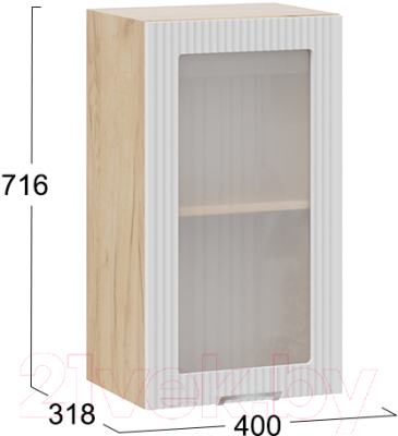 Шкаф навесной для кухни ТриЯ Кимберли 1В4С (дуб крафт золотой/сноу)
