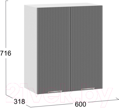 Шкаф навесной для кухни ТриЯ Кимберли 1В6 (белый/титан)