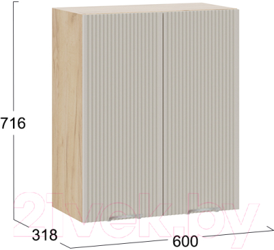 Шкаф навесной для кухни ТриЯ Кимберли 1В6 (дуб крафт золотой/крем)