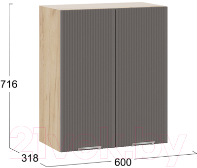 Шкаф навесной для кухни ТриЯ Кимберли 1В6 (дуб крафт золотой/муссон)