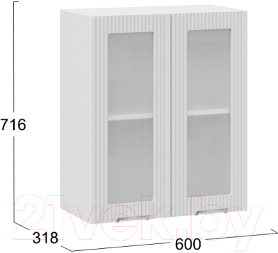 Шкаф навесной для кухни ТриЯ Кимберли 1В6С (белый/сноу)