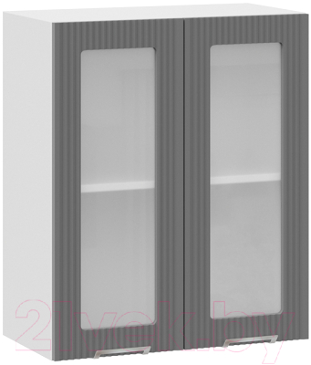 Шкаф навесной для кухни ТриЯ Кимберли 1В6С (белый/титан) - фото