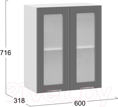 Шкаф навесной для кухни ТриЯ Кимберли 1В6С (белый/титан)