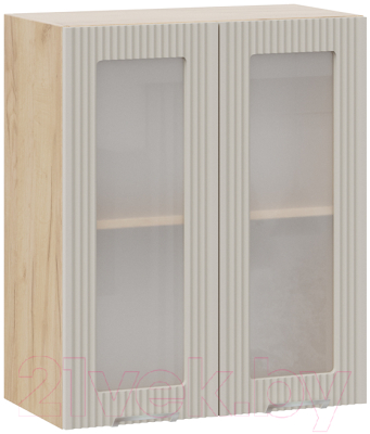 Шкаф навесной для кухни ТриЯ Кимберли 1В6С (дуб крафт золотой/крем) - фото