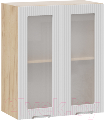 Шкаф навесной для кухни ТриЯ Кимберли 1В6С (дуб крафт золотой/сноу) - фото