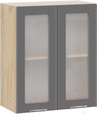 Шкаф навесной для кухни ТриЯ Кимберли 1В6С (дуб крафт золотой/титан) - фото