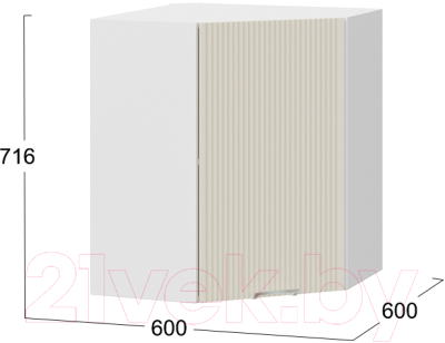 Шкаф навесной для кухни ТриЯ Кимберли 1В6У (белый/крем)