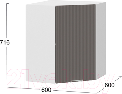 Шкаф навесной для кухни ТриЯ Кимберли 1В6У (белый/муссон)