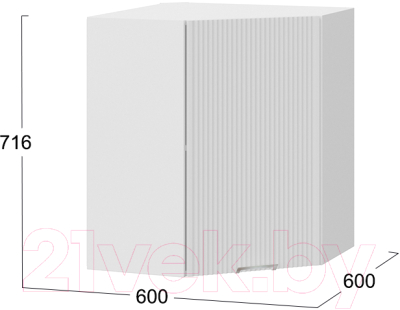 Шкаф навесной для кухни ТриЯ Кимберли 1В6У (белый/сноу)