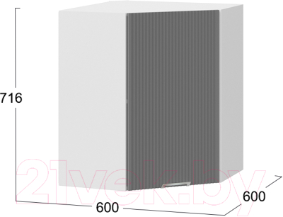 Шкаф навесной для кухни ТриЯ Кимберли 1В6У (белый/титан)