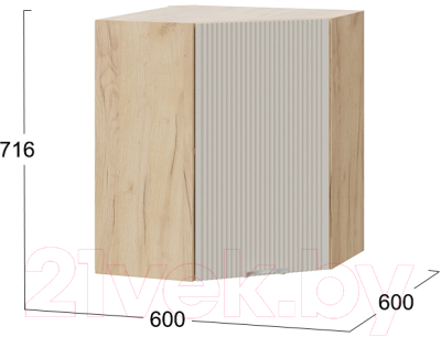 Шкаф навесной для кухни ТриЯ Кимберли 1В6У (дуб крафт золотой/крем)