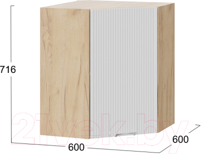 Шкаф навесной для кухни ТриЯ Кимберли 1В6У (дуб крафт золотой/сноу)