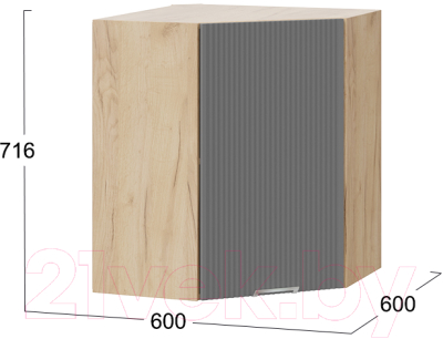 Шкаф навесной для кухни ТриЯ Кимберли 1В6У (дуб крафт золотой/титан)
