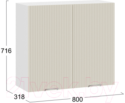 Шкаф навесной для кухни ТриЯ Кимберли 1В8 (белый/крем)