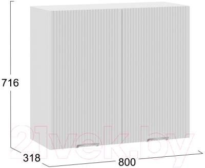 Шкаф навесной для кухни ТриЯ Кимберли 1В8 (белый/сноу)