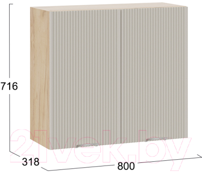 Шкаф навесной для кухни ТриЯ Кимберли 1В8 (дуб крафт золотой/крем)