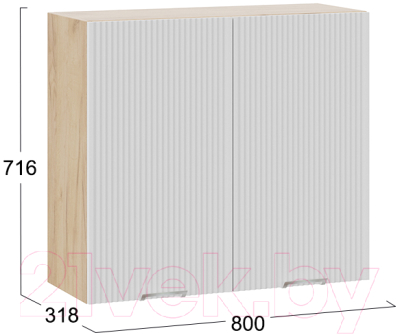 Шкаф навесной для кухни ТриЯ Кимберли 1В8 (дуб крафт золотой/сноу)