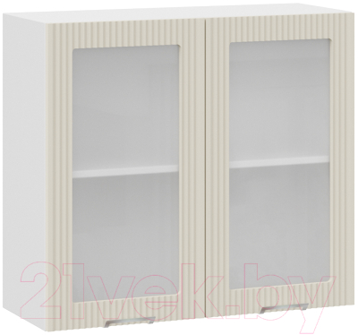 Шкаф навесной для кухни ТриЯ Кимберли 1В8С (белый/крем) - фото