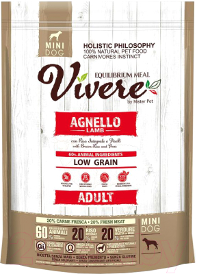 Сухой корм для собак Vivere Mini Adult Lamb - фото