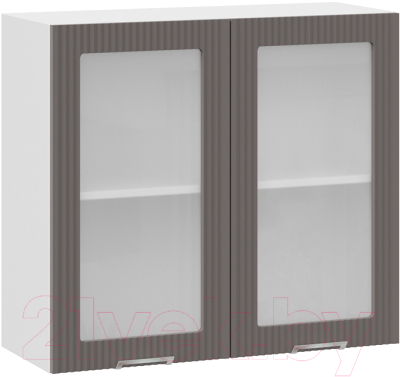 Шкаф навесной для кухни ТриЯ Кимберли 1В8С (белый/муссон) - фото