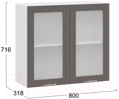 Шкаф навесной для кухни ТриЯ Кимберли 1В8С (белый/муссон)