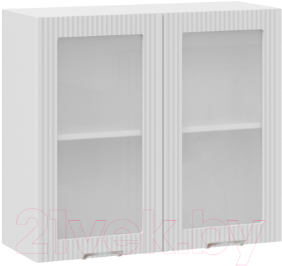 Шкаф навесной для кухни ТриЯ Кимберли 1В8С (белый/сноу) - фото