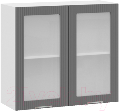 Шкаф навесной для кухни ТриЯ Кимберли 1В8С (белый/титан) - фото