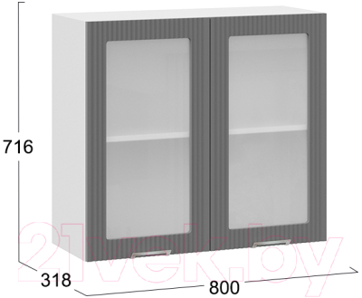 Шкаф навесной для кухни ТриЯ Кимберли 1В8С (белый/титан)