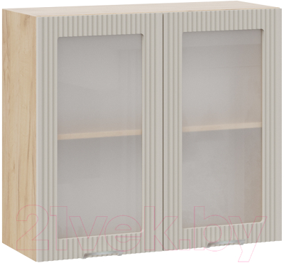 Шкаф навесной для кухни ТриЯ Кимберли 1В8С (дуб крафт золотой/крем) - фото