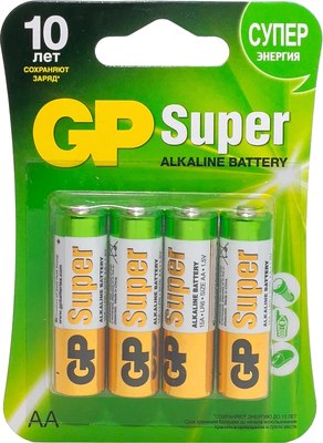 Комплект батареек GP Batteries Super Alkaline АА GP15A-2CR4 - фото