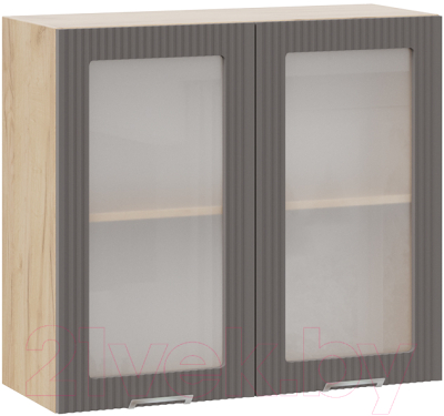 Шкаф навесной для кухни ТриЯ Кимберли 1В8С (дуб крафт золотой/муссон) - фото