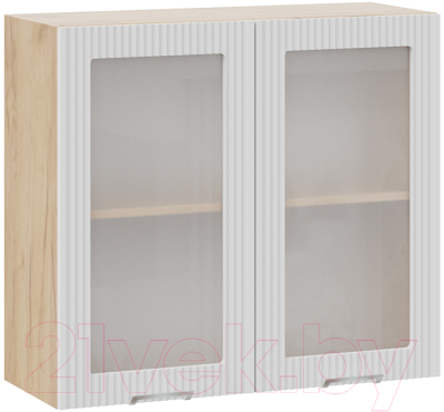 Шкаф навесной для кухни ТриЯ Кимберли 1В8С (дуб крафт золотой/сноу) - фото