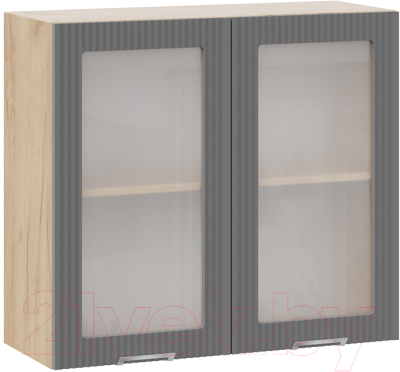 Шкаф навесной для кухни ТриЯ Кимберли 1В8С (дуб крафт золотой/титан) - фото