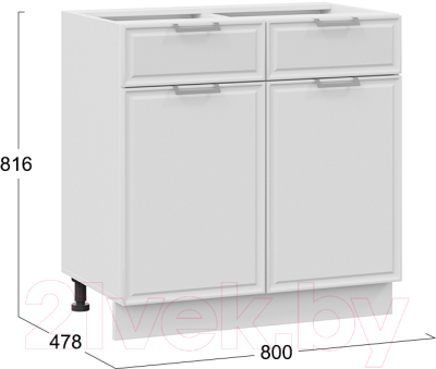 Шкаф-стол кухонный ТриЯ Белладжио 1Н8Я1 (белый/фон белый)