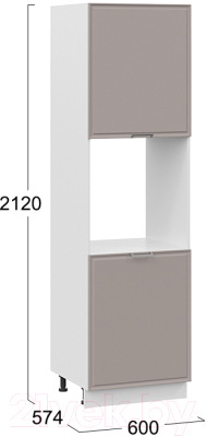 Шкаф-пенал кухонный ТриЯ Белладжио 1П6 (белый/софт капучино)