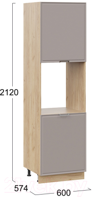 Шкаф-пенал кухонный ТриЯ Белладжио 1П6 (дуб крафт золотой/софт капучино)